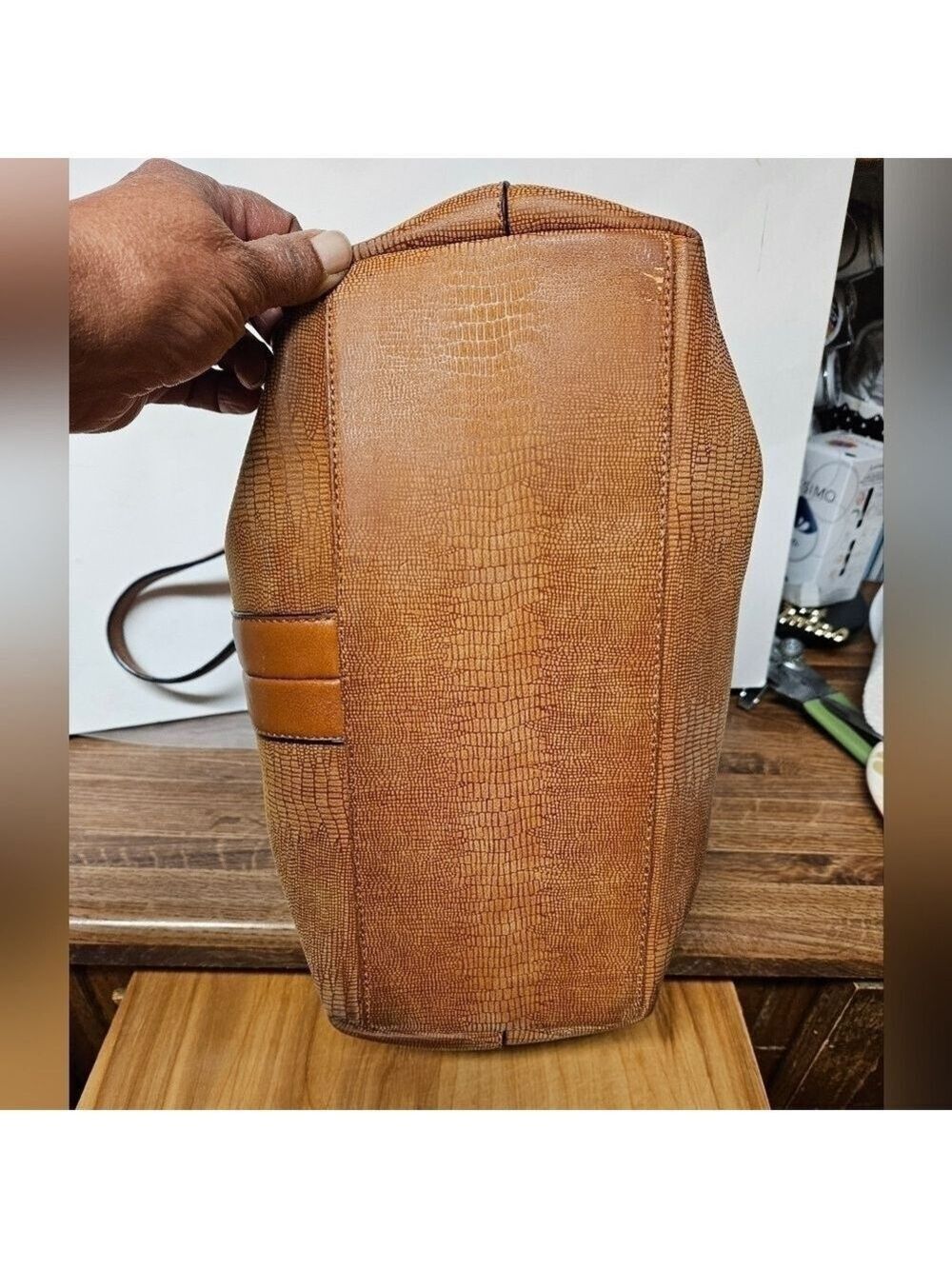Michaela Caramel Shoulder Tote Bag - Picture 11 of 16
